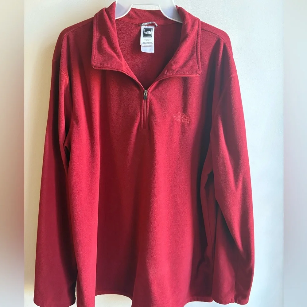 The North Face Red‎ XL Mens Fleece 1/4 Zip Pullover Jacket